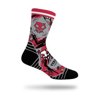 Red X Socks- Grey and Red (4-8)